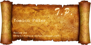 Tomics Péter névjegykártya